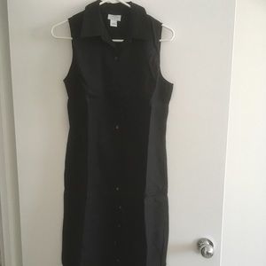Ann Taylor Loft Black Linen Dress